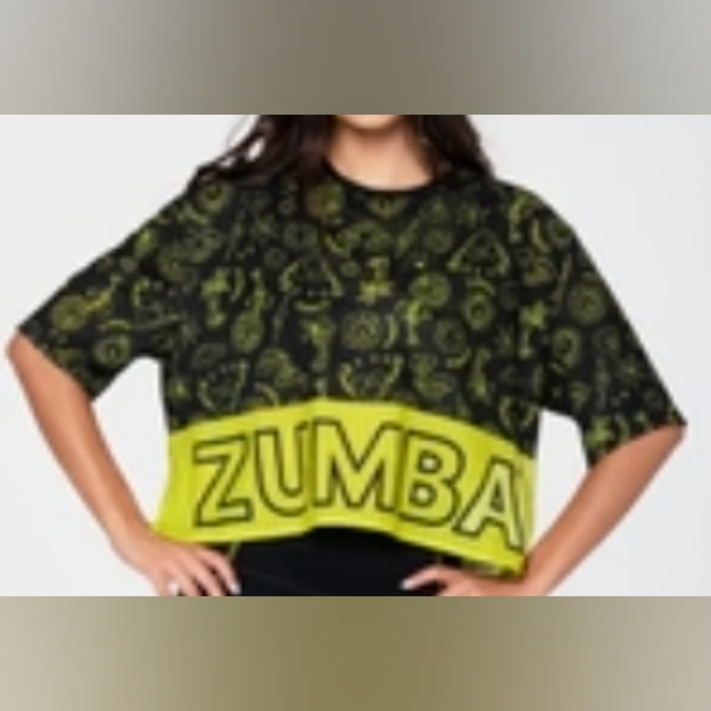Zumba Wear Mesh Boxy Crop Top - XL - Length 22"-23" - Picture 10 of 10